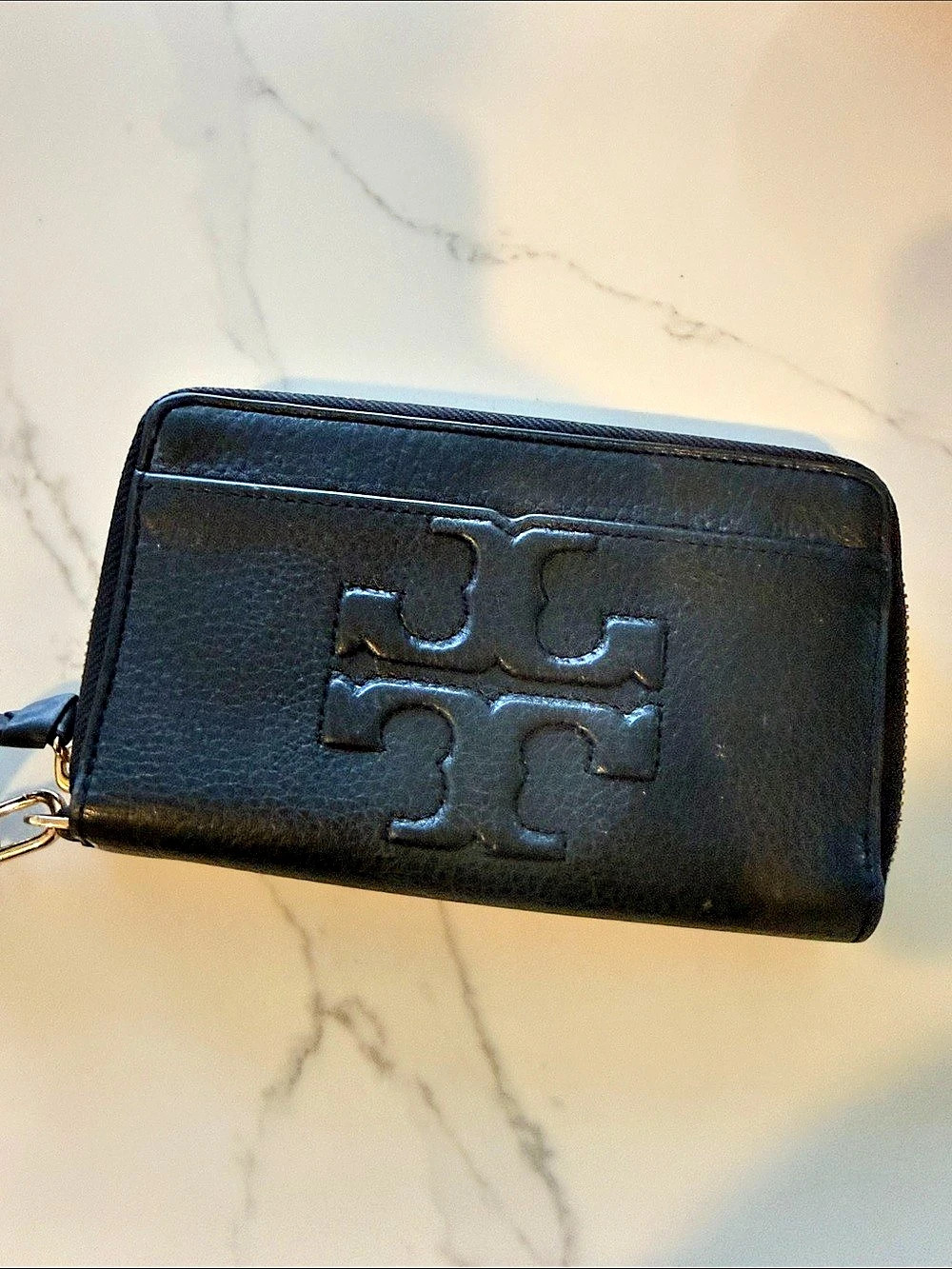 Tory Burch Black Zip-Around Wristlet Wallet